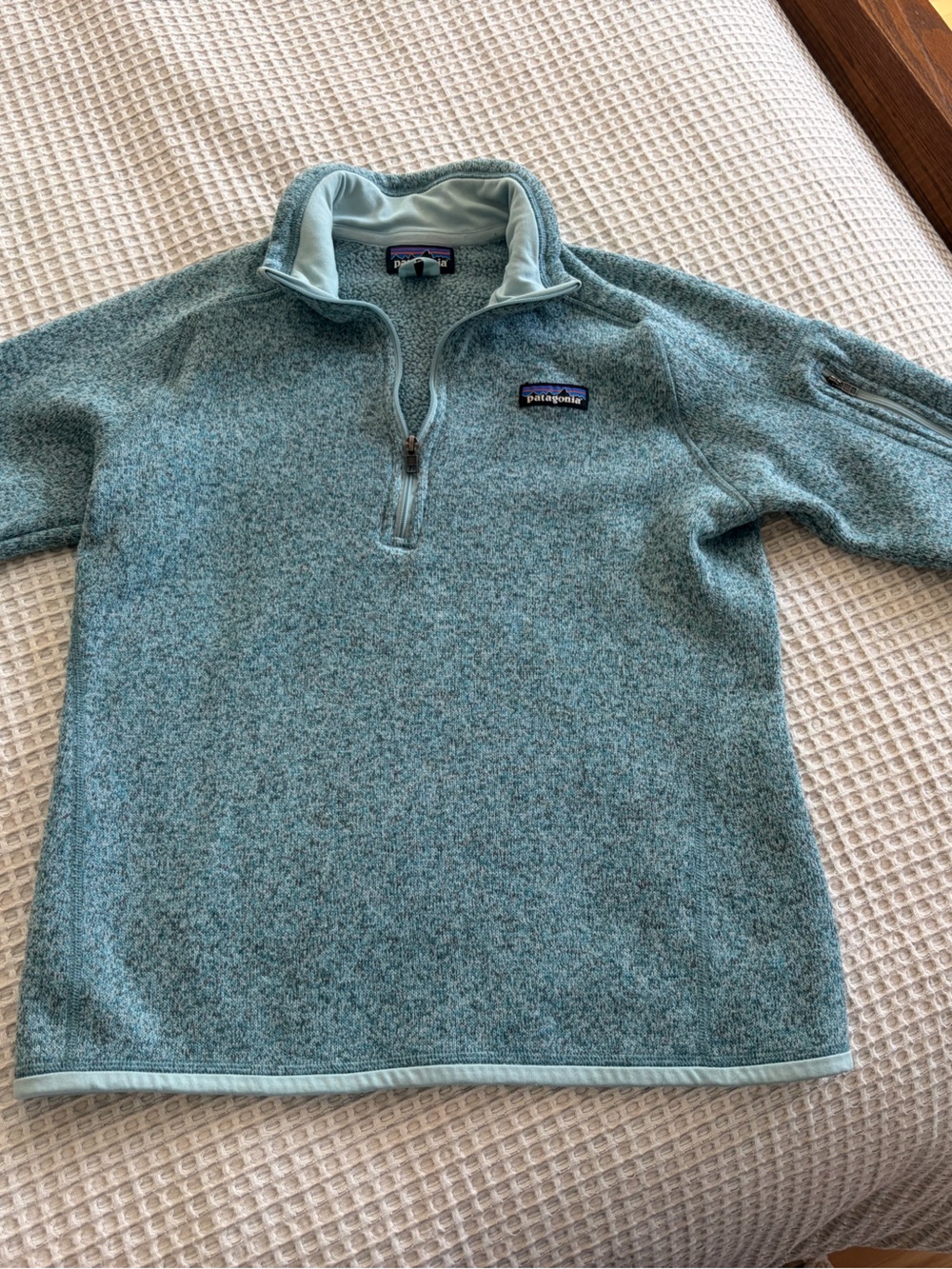 Patagonia Women’s (M) Quarter-Zip Fleece Pullover - Light blue